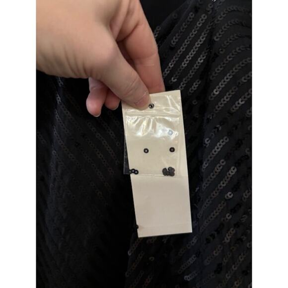 NWT Kenneth Cole Silk Sequin Black Cami Formal Sexy Date Night Out Wedding Sz 6 - Picture 4 of 7